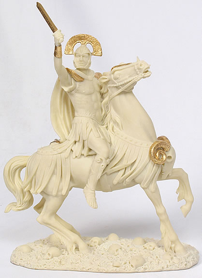GREEK GOD ARES ON HORSE STATUE/SCULPTURE *GREECE/ROMAN*