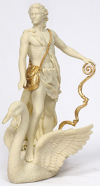 GREEK GOD APOLLO w/ SWAN STATUE/SCULPTURE *GREECE/ROMAN