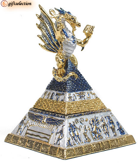 AAPEP DRAGON-SERPENT OF RA JEWELRY/TRINKET BOX *PEWTER