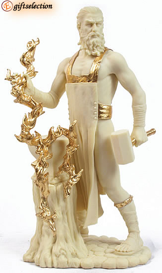 GREEK HEPHAESTUS-GOD OF BLACKSMITH FIRE STATUE/FIGURINE