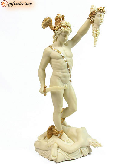 GREEK PERSEUS w/ THE HEAD OF MEDUSA SCULPTURE/STATUE NR