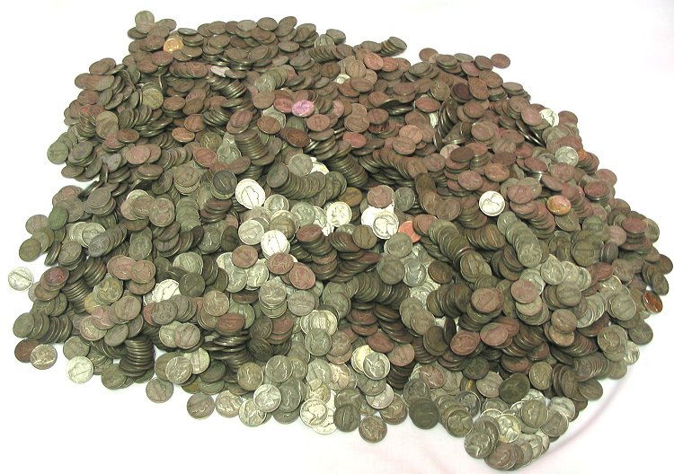 WAR NICKELS 1000pcs SILVER UNSORTED