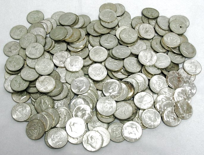 1000 pcs 50c Kennedy Halves 40% Silver 1965-1969
