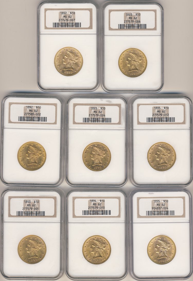 10 NGC MS62 $10 LIBERTY GOLD