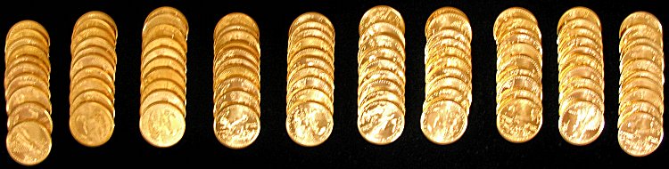 100pcs GOLD AMERICAN EAGLES 1/10th OUNCE