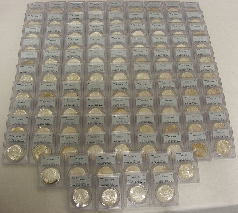 100 PCGS CERTIFIED MORGAN $1 MS64  WINNER TAKES ALL