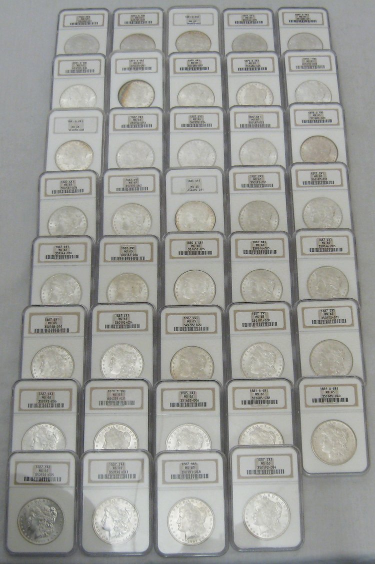 100 PRE 1921 MS65 MORGAN $1 NGC