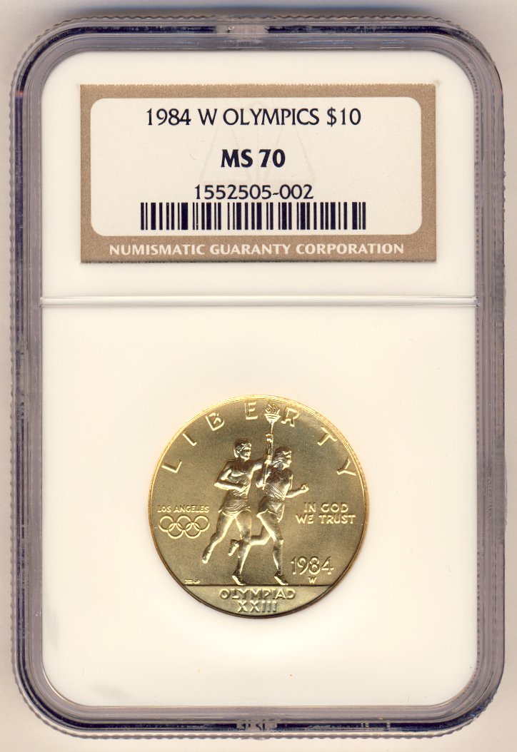 ½ OUNCE OLYMPIC GOLD 1984W NGC MS70