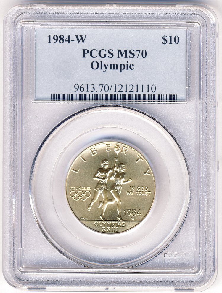1984-W OLYMPIC $10 GOLD PCGS MS70