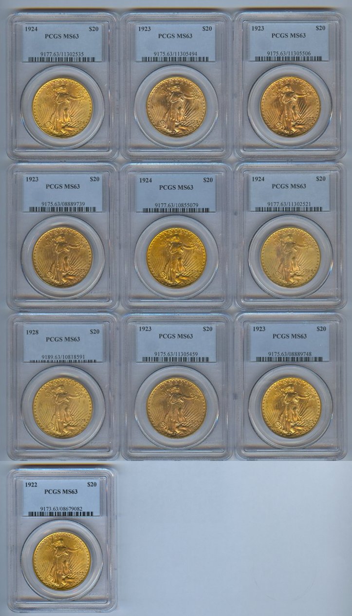 10 PCGS MS63 $20 GOLD SAINT-GAUDENS