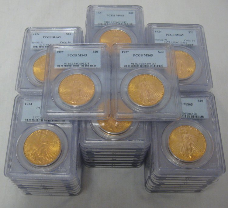 10 PCGS MS65 $20 SAINT GAUDENS GOLD