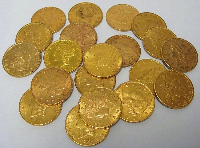 20pcs $20 GOLD LIBERTY  MOSTLY AU