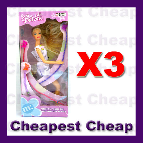 3x NEW 300MM Princess Barbie Doll BULK RESELL (SMALL)