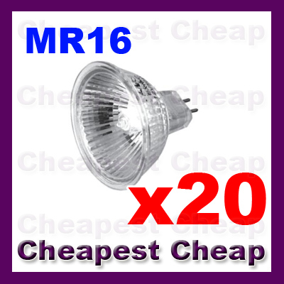 20 X MR16 DOWNLIGHTS DOWN LIGHTS BULBS 50W 12V BULK NEW