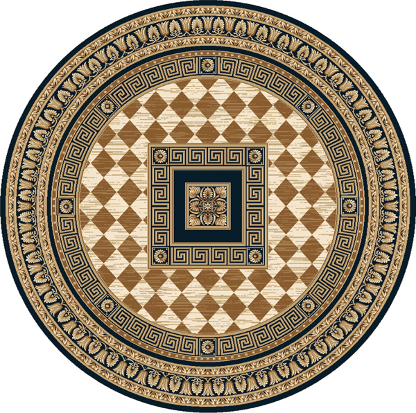 ANTIQUE BLACK ROUND 6X6 PERSIAN AREA RUG ORIENTAL 8522