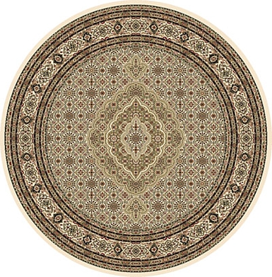 IVORY ANTIQUE ROUND 6X6 ORIENTAL PERSIAN AREA RUG 8690