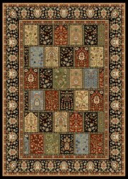HD-ROY41200bBLK-24: BLACK PANEL ORIENTAL AREA RUG 2 X 3 PERSIAN CARPET 200B