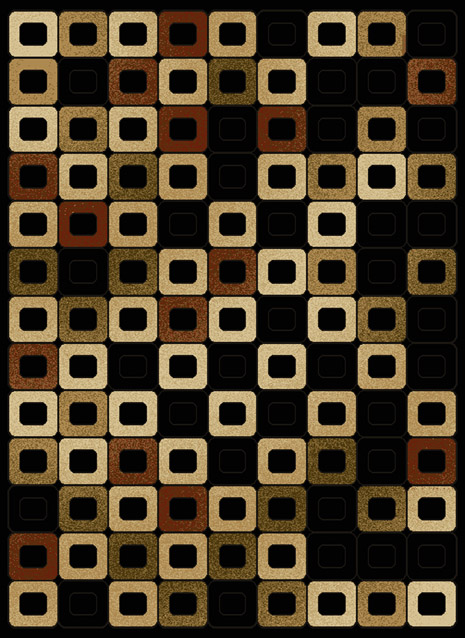BLACK geometric SQUARES 2x8 area RUNNER modern RUG