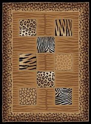 PSU-102-4217-90-811: ZEBRA TIGER LEOPARD GIRAFFE area rug 8X11 MODERN carpet