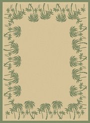 BA-PAT1344-41-811: GREEN tropical SISAL 8x11 area RUG seagrass PALM TREE
