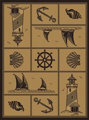 BA-PAT1351-93-811: coastal SAIL boats SISAL 8x11 area RUG seagrass OUTDOOR