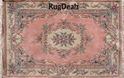 ST-510PCH-811: PEACH 8X11 WOOL ORIENTAL AUBUSSON AREA RUG CHINESE NEW