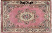 ST-510RS-23: ROSE 2X3 WOOL CHINESE AUBUSSON Area RUG MAT PINK HEAVY