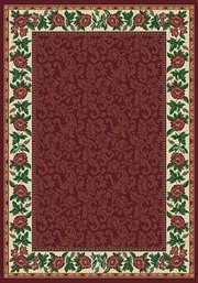UW-040-01134-28: NEW floral BORDER burgundy CARPET 2x8 flowers AREA rug