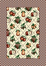 UW-040-03134-811: GRAPES pear PEACH apple BURGUNDY carpet 8x11 AREA rug