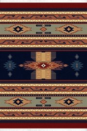 UW-040-36064-46: southwestern BLUE RUSTIC lodge carpet 4x6 AREA rug
