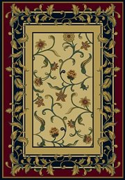 UW-280-21035-28: transitional BEIGE BORDER runner 2x8 FLORAL area RUG