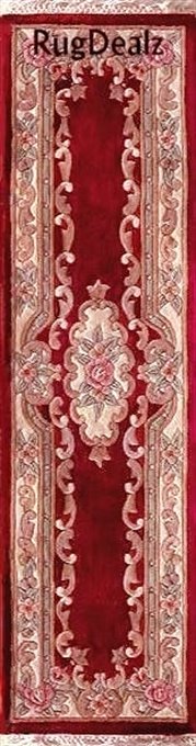 ST-510RD-210: RUNNER WOOL ORIENTAL AUBUSSON 2X10 CHINESE AREA RUG RED