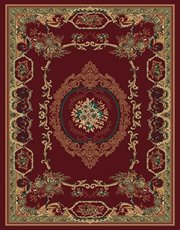 UW-040-38134-811: red burgundy EUROPEAN area rug 8x11 FRENCH carpet