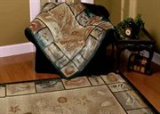 UW-820-61017: COASTAL velour THROW 50" x 60" seashell ocean BLANKET