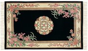 ST-610BLK-912: BLACK ORIENTAL MEDALLION WOOL 9X12 CHINESE AREA RUG