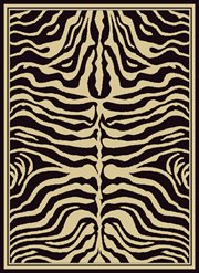 UW-050-34197-23: black ZEBRA stripes 2x3 area RUG animal SAFARI carpet