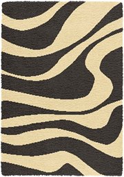 PSU-107-5668-430-710: SHAG black ZEBRA stripes AREA rug 7x10 MODERN carpet