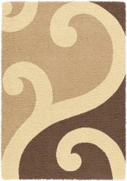 PSU-107-8869-657-57: SHAG beige BROWN modern AREA RUG 5x7 retro CHIC carpet