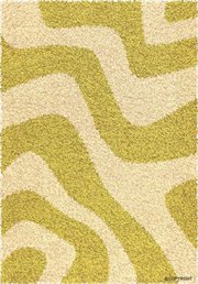 PSU-108-88021-346-710: GREEN ivory RETRO stripe SHAG area RUG 7x10 MODERN chic