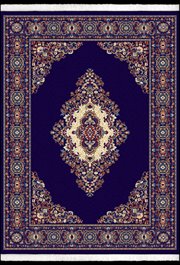 UW-040-35364-46: NAVY blue CARPET classic KIRMAN 4x6 persian AREA rug