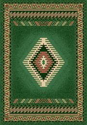 UW-040-27040-68: southwestern LODGE green CARPET 5X8 southwest AREA rug