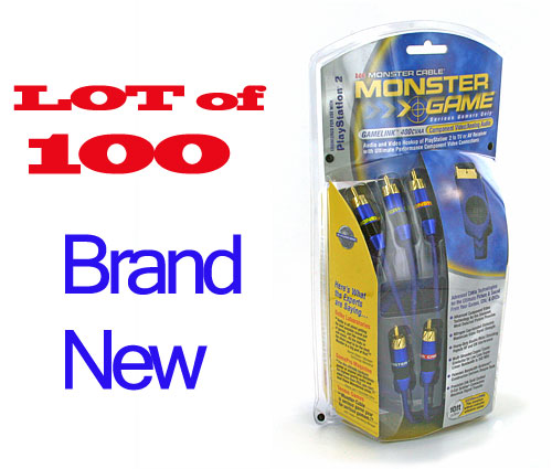 LOT 100 of Monster GameLink Gaming Video Cable for PS2