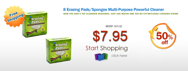 8 Erasing Pads/Sponges Multi-Purpose Powerful Cleaner