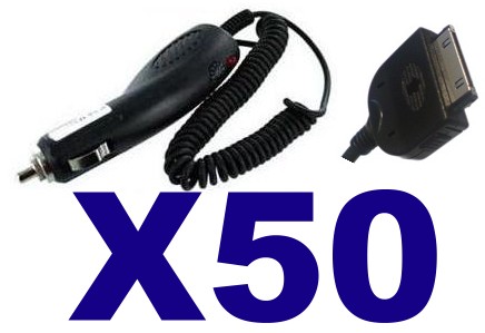 50 Lot Car Charger For Apple Ipod Iphone 3g 8gb 16gb