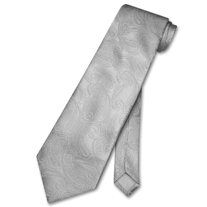 Classic Solid Tie. COVONA NeckTie Solid SILVER