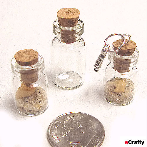 Bottle craft, Tiny Bottle Charm, Mini Bottle Art