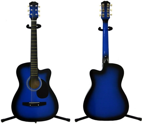 38" ACOUSTIC BLUE CUTAWAY GUITAR KIT + CASE***FREE SHIP