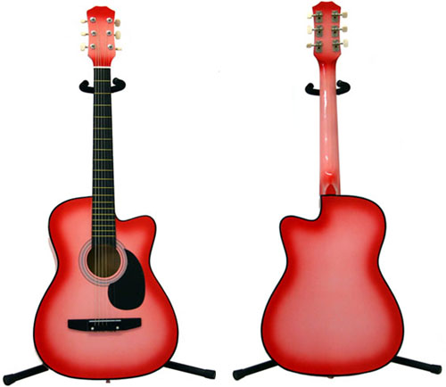 38" ACOUSTIC PINK CUTAWAY GUITAR KIT + CASE***FREE SHIP