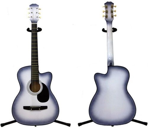 38" ACOUSTIC WHITE CUTAWAY GUITAR KIT +CASE***FREE SHIP
