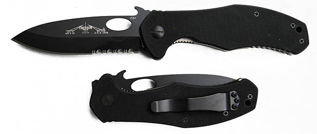 Emerson CQC-10 BTS Knife w/ Black Finish Serrated Blade